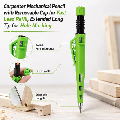 2.8mm Professional Carpenter Pencil Set - Deep-Hole Woodworking & Architectural Marking Tool