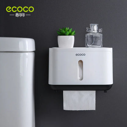 Portable Toilet Paper Holder - Wall-Mounted Bathroom Tissue Dispenser & Storage Box