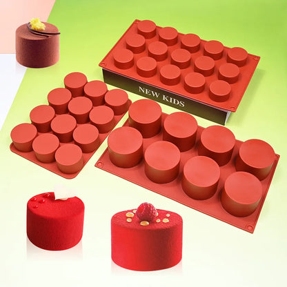 Cylinder-Shaped Silicone Mold — DIY Soap, Chocolate, Cookie Sandwich, Jelly, Pudding & Candy Baking Tool