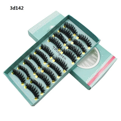 DINGSEN 10 Pairs Handmade Eyelash Fans – Individual False Lashes for Beauty & Makeup, Factory Price