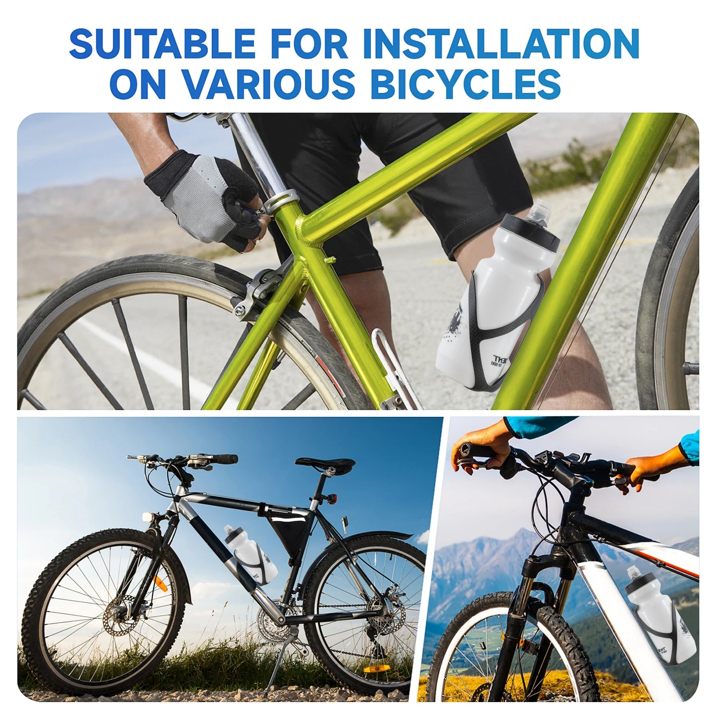 HUALONG 3K Carbon Fiber Bicycle Water Bottle Cage - Ultra-Light Matte Black MTB, Road & Gravel Bike Bottle Holder