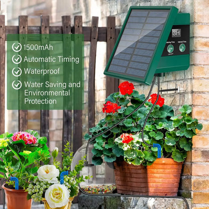 Solar Garden Drip Irrigation System — Automatic Balcony Watering DIY with Drip Hose
