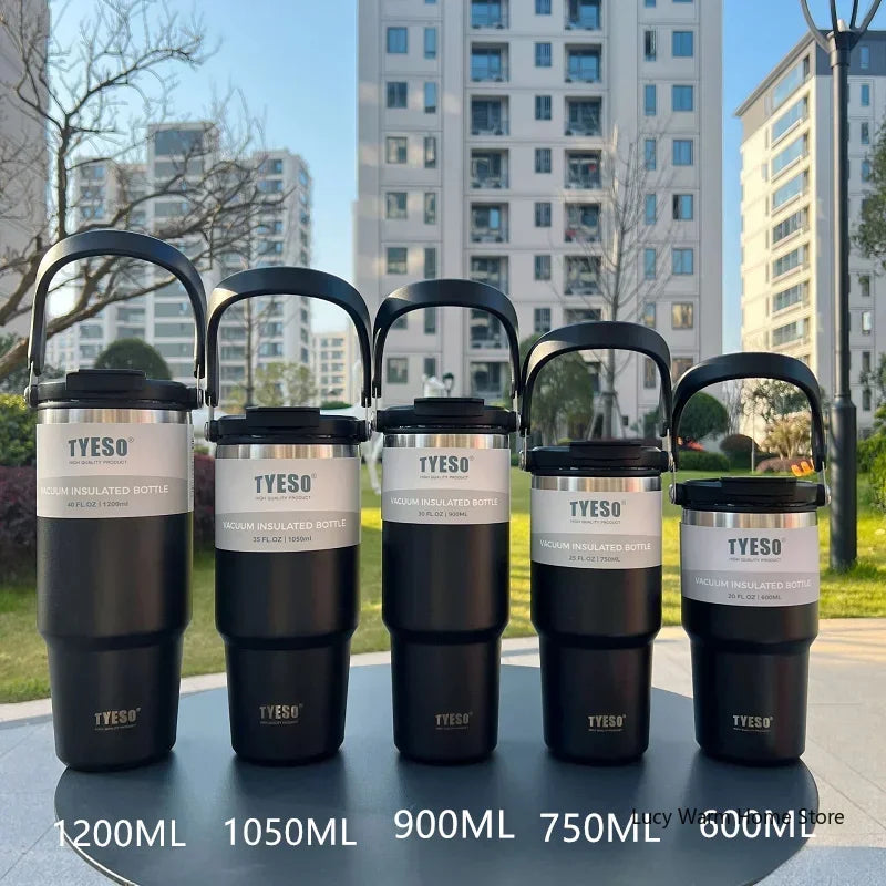 Tyeso Stainless Steel Coffee Cup Thermos – Double Layer Insulated Travel Mug Vacuum Flask for Hot & Cold Drinks, Car Water Bottle
