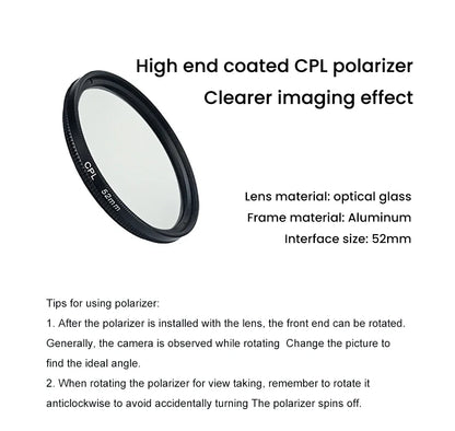 120 LED Tattoo Fill Light with 52mm CPL — Circular Polarizing Filter for Cellphone Lens, Compatible with Any Phone