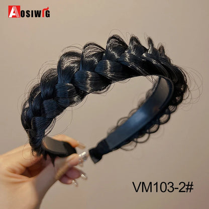 Synthetic Fishbone Braided Headband – Bohemian Plaited Hairpiece for Women Hairstyling