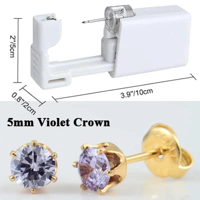 Disposable Sterile Ear Piercing Kit - Safe No Pain Tragus Piercing Gun Tool for Baby and Adult Ear Piercing