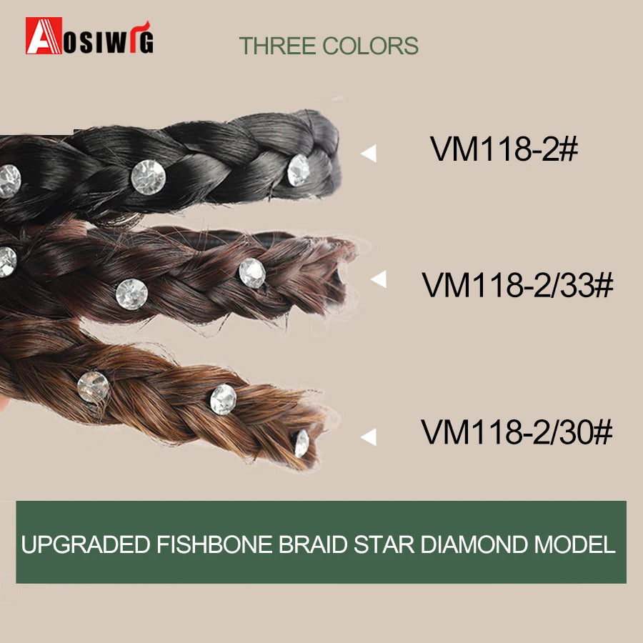 Synthetic Fishbone Braided Headband – Bohemian Plaited Hairpiece for Women Hairstyling