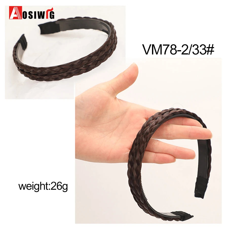 Synthetic Fishbone Braided Headband – Bohemian Plaited Hairpiece for Women Hairstyling