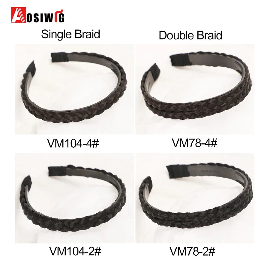 Synthetic Fishbone Braided Headband – Bohemian Plaited Hairpiece for Women Hairstyling