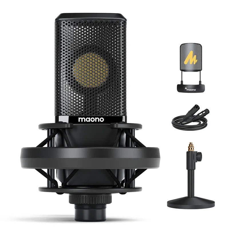 Maono PM500T XLR Condenser Microphone – 34mm Large Diaphragm Cardioid Studio Mic for Recording, Podcasting & Streaming