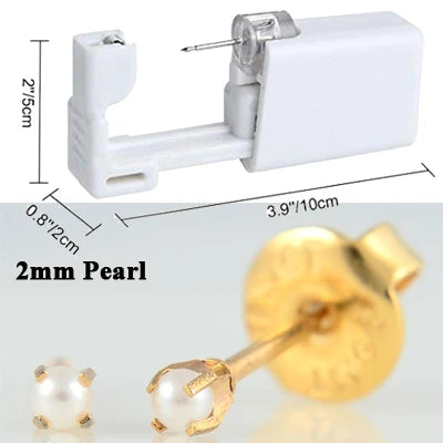 Disposable Sterile Ear Piercing Kit - Safe No Pain Tragus Piercing Gun Tool for Baby and Adult Ear Piercing