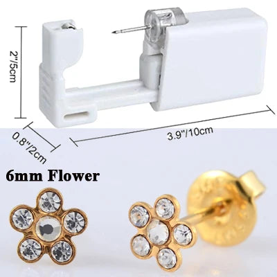 Disposable Sterile Ear Piercing Kit - Safe No Pain Tragus Piercing Gun Tool for Baby and Adult Ear Piercing