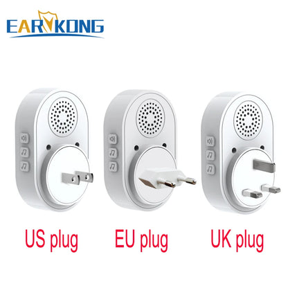 Intelligent Wireless Doorbell – Waterproof Smart Doorbell with 300m Remote Range, EU/UK/US Plug Options, Home Welcome Chime