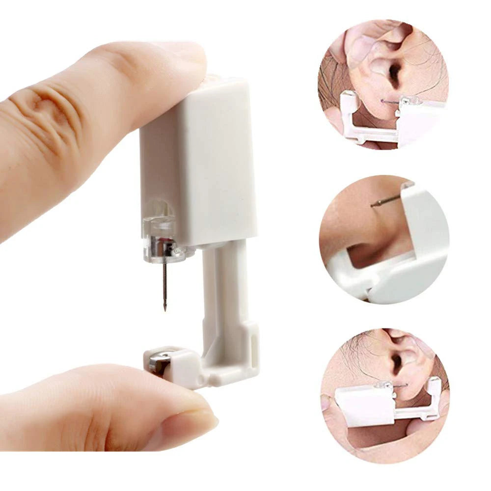 Disposable Sterile Ear Piercing Kit - Safe No Pain Tragus Piercing Gun Tool for Baby and Adult Ear Piercing