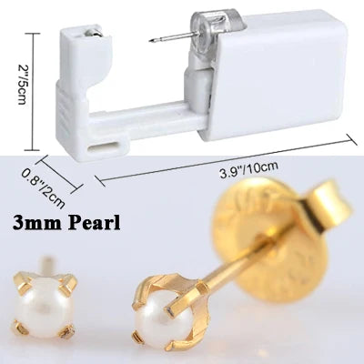 Disposable Sterile Ear Piercing Kit - Safe No Pain Tragus Piercing Gun Tool for Baby and Adult Ear Piercing