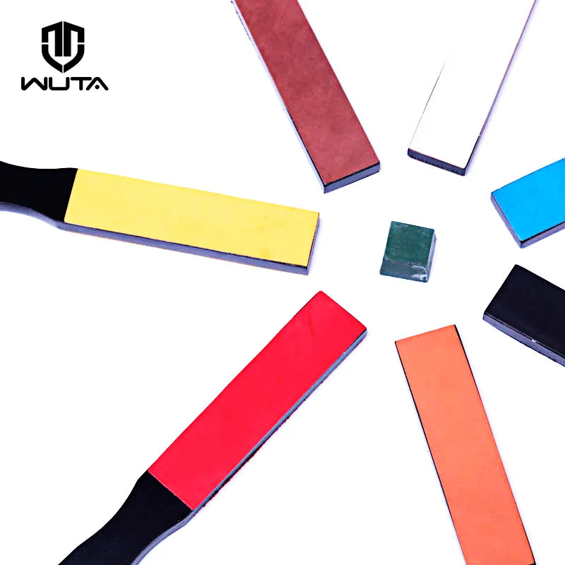 WUTA Leather Knife Sharpener: Black Wood Razor Polishing Board for Fine Grinding - Includes Polish Compound, 8 Color Options Available