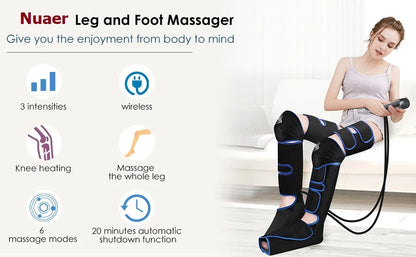 Foot Air Pressure Leg Massager — 360° Circulation & Muscle Relaxation Device for Lymphatic Drainage