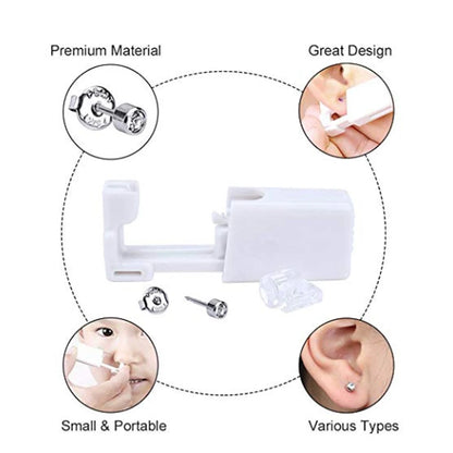Disposable Sterile Ear Piercing Kit - Safe No Pain Tragus Piercing Gun Tool for Baby and Adult Ear Piercing
