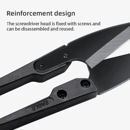 WUTA Antirust Thread Scissors – Professional Tailor U-Shaped Metal Blade Cutter for Sewing & DIY Needlework