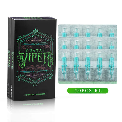 20PCS Disposable Makeup & Tattoo Cartridge Needles – Sterile Round Liner 0.25MM/0.3MM/0.35MM for Rotary Pen Supplies