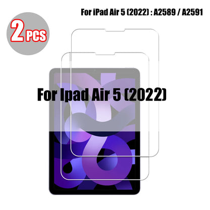 2PCS Tempered Glass Screen Protector for iPad Pro 11/12.9, Air 4/3/2, Mini 6/5/4/3 (2021/2024 Models)