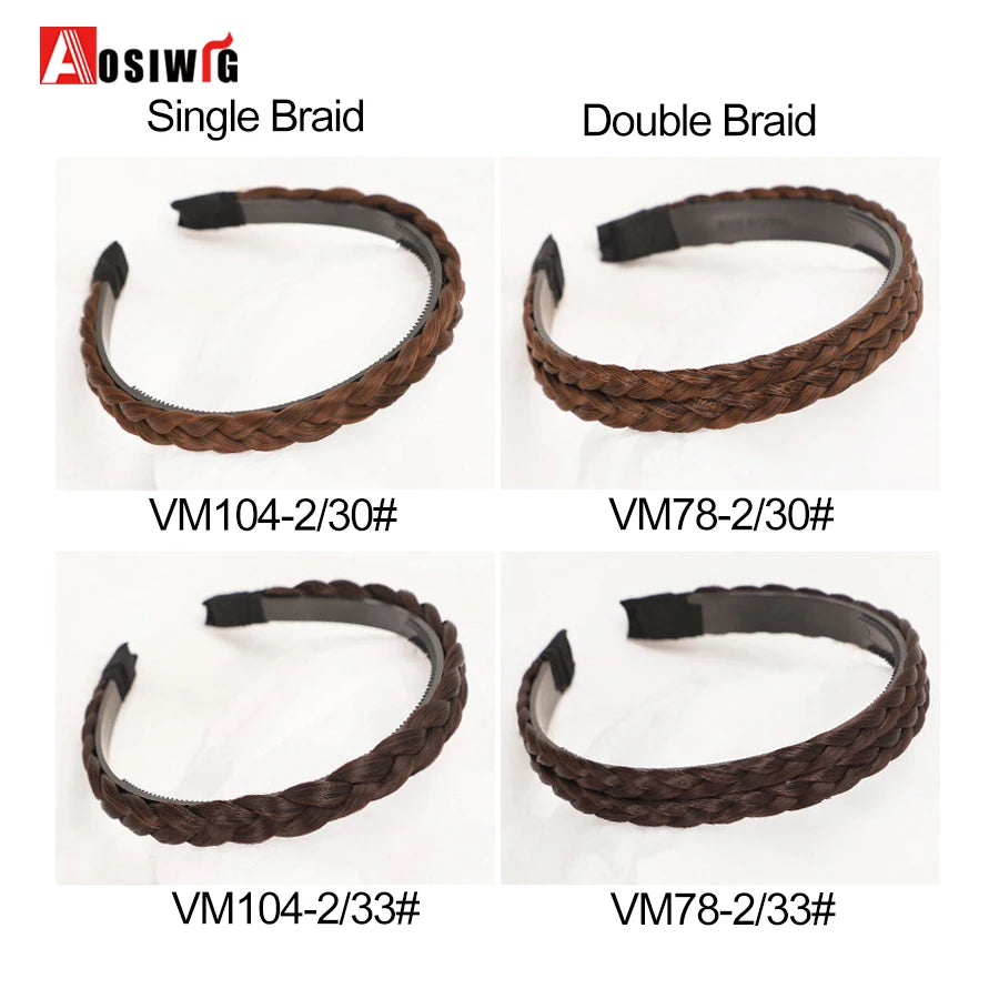 Synthetic Fishbone Braided Headband – Bohemian Plaited Hairpiece for Women Hairstyling