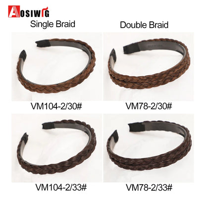 Synthetic Fishbone Braided Headband – Bohemian Plaited Hairpiece for Women Hairstyling