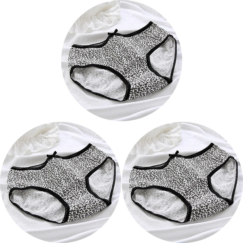 3 Pcs Women’s Cotton Panties Set - Seamless Soft Mid-Waist Black Briefs Skin-Friendly Female Lingerie Underwear