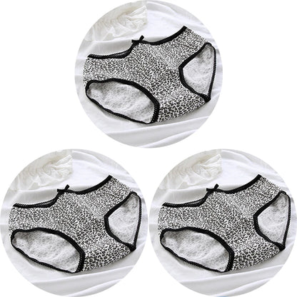 3 Pcs Women’s Cotton Panties Set - Seamless Soft Mid-Waist Black Briefs Skin-Friendly Female Lingerie Underwear
