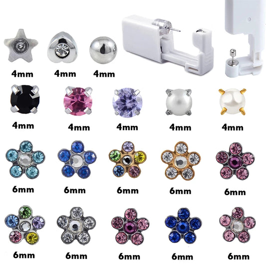 Disposable Sterile Ear Piercing Kit - Safe No Pain Tragus Piercing Gun Tool for Baby and Adult Ear Piercing