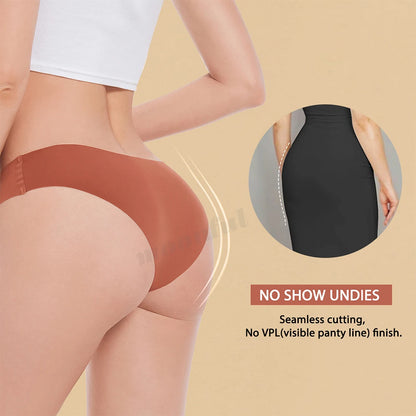 3PCS Seamless Silk Panties for Women – Breathable Low Waist Invisible Briefs, Soft & Sexy Underwear Set