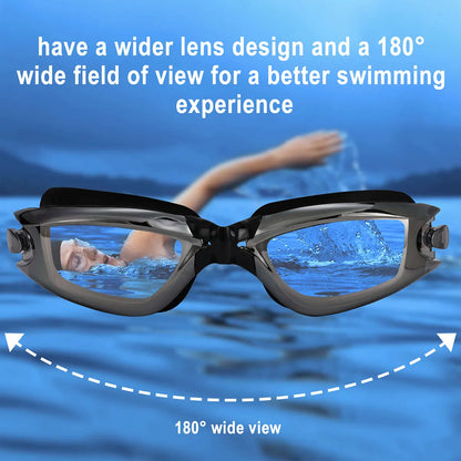 JSJM Professional Adult Swimming Goggles - Anti-Fog UV Protection Lens, Waterproof Adjustable Silicone Swim Glasses for Men and Women