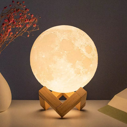 8cm Moon Lamp LED Night Light: Battery-Powered with Stand, Starry Lamp for Bedroom Decor - Kids Gift Night Light Moon Lamp