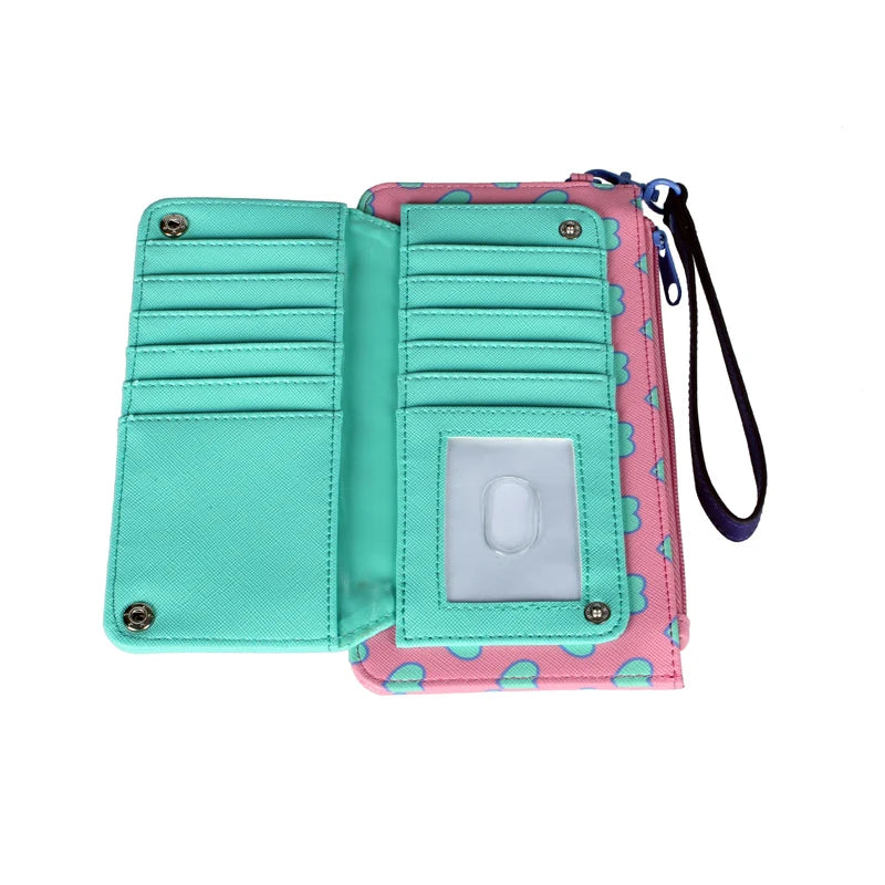 Kawaii Women's Long Wallet – Cute Cartoon Card Holder & Zipper Coin Purse