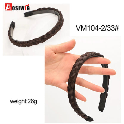 Synthetic Fishbone Braided Headband – Bohemian Plaited Hairpiece for Women Hairstyling