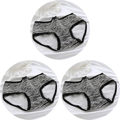 3 Pcs Women’s Cotton Panties Set - Seamless Soft Mid-Waist Black Briefs Skin-Friendly Female Lingerie Underwear