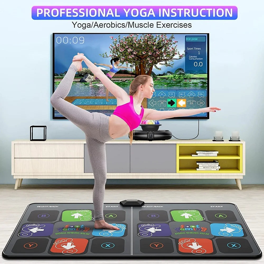 Dance Mat Game — Wireless Folding Fitness & Music Carpet for TV/PC | Anti-Slip Double Controller Family Sports Game