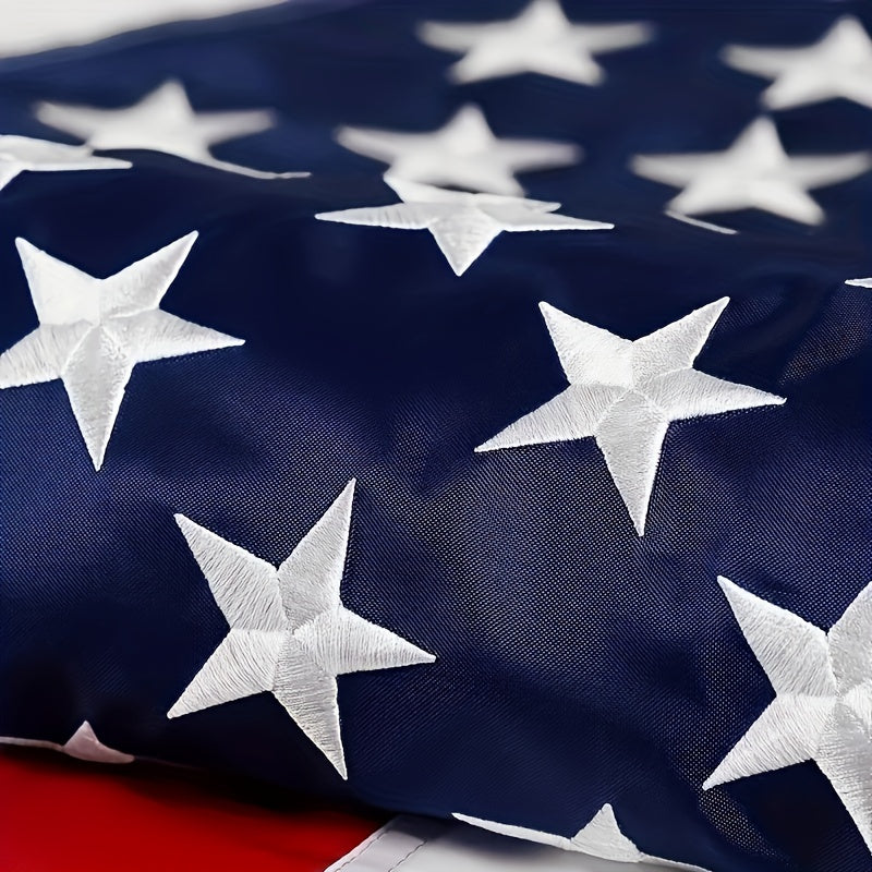 Premium 3x5ft American Flag – Embroidered Stars, Stitched Stripes, Durable & Fade-Resistant with Brass Grommets for Outdoor Use
