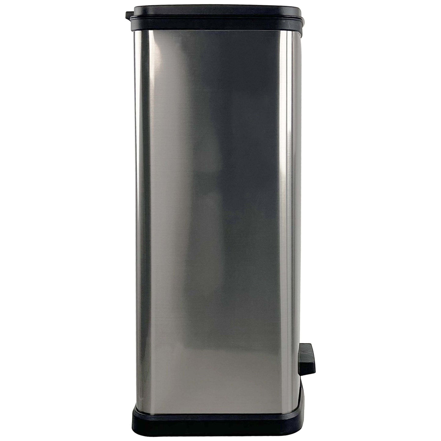 13.2 Gallon Plastic Rectangular Step Trash Can – Silver Kitchen Waste Bin