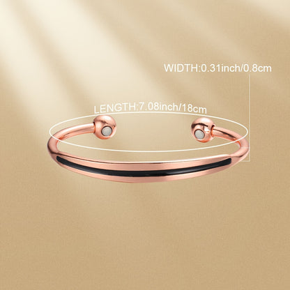 Women's Solid Copper Magnetic Bracelet – Copper Cuff Bangle for Health and Wellness