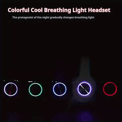 B39 Wireless LED Headphones - Foldable Over-Ear Headset with Colorful Lights, Built-in Mic, FM, SD Slot, Wired Option for PC, TV, Phones, Ideal Travel Gift
