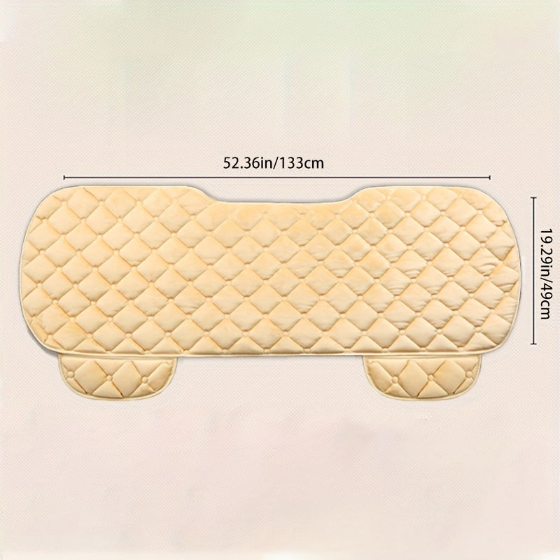Car Back Seat Cover – Plush Rear Protector Mat, Non-Slip Auto Chair Cushion Accessories for Back Row