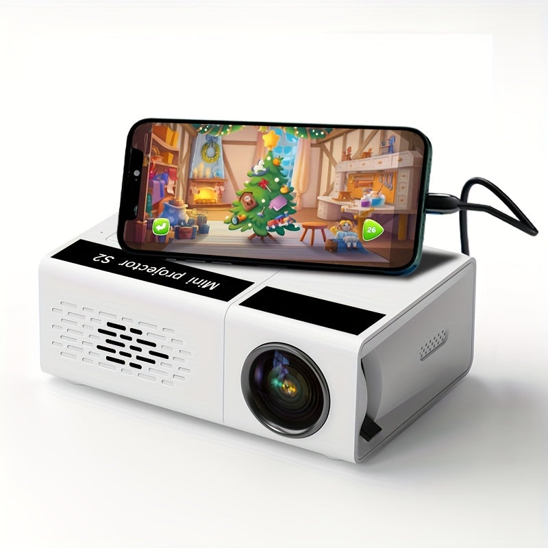 Home Theater Mini HD Projector - 2800 Lumens, 1080P Supported, Multi-Interface Connectivity (HDMI/AV/USB/SD Card) - Compact and Portable for Smartphone Connection