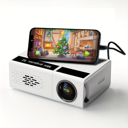 Home Theater Mini HD Projector - 2800 Lumens, 1080P Supported, Multi-Interface Connectivity (HDMI/AV/USB/SD Card) - Compact and Portable for Smartphone Connection