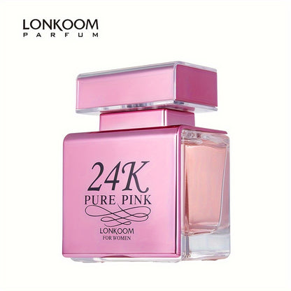 24K PURE PINK Eau De Parfum for Women - 3.38oz Floral Fruity Fragrance, Refreshing & Long-Lasting, Perfect for Dating & Daily Life, Gift for Her