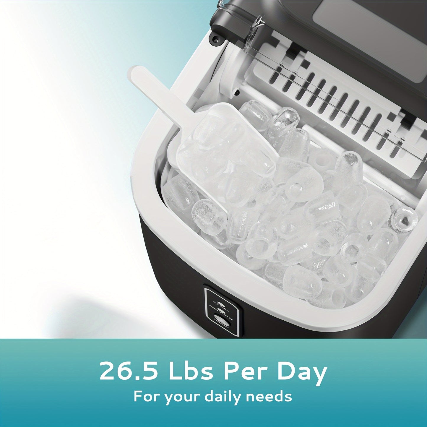 34Lbs Nugget Ice Maker & 26Lbs Bullet Ice Maker - Soft Chewable Crushed Ice Machine, Portable Countertop Ice Maker with Auto-Cleaning, Basket & Scoop, One-Button Operation for Home Use
