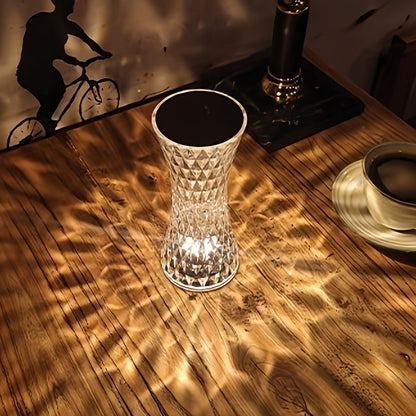 Touch-Activated Crystal-Accented Bedside Lamp - Luxury Bedroom Lighting