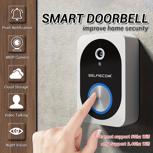 Smart Visual Dingdong Doorbell - 2.4GHz WiFi, HD Night Vision, 480P, APP Remote Video, Two-Way Call, 72 Hours Cloud Storage, Voice Change Function