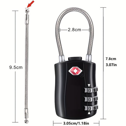 2 Pack TSA-Approved Travel Locks - Sturdy Alloy Combination Padlocks for Luggage, Suitcases, Lockers and Bikes