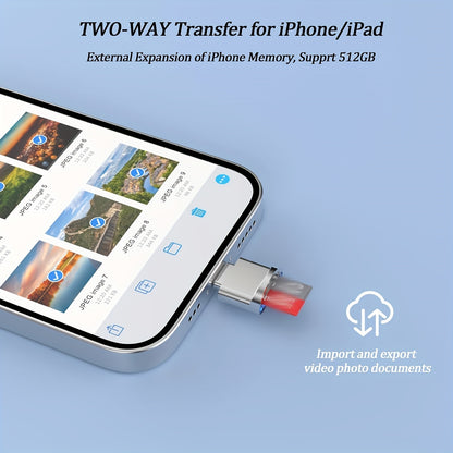 Micro SD Card Reader Converter for iPhone and iPad – OTG to Micro SD/TF Card Viewer Adapter, Compatible with iPhone 14/13/12/11/X/XR/8, Supports iOS 13, ExFAT and FAT32